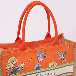 Large Capacity Jute Picnic Tote <b>Bag</b> for Grocery Beach and Outdoor Activities - Product Image 4