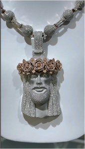 จี้พระเยซูแบบฮิปฮอปประดับเพชรโมอิสซาไนต์  จี้พระเยซูชุบทองคำขาว 925  จี้พระเยซูหัวพระเยซูแบบสั่งทำพิเศษประดับเพชรโมอิสซาไนต์ - Product Image 2