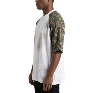 T-shirt Streetwear Color Block Camo Boxy en Coton Lourd 100% Effet Délavé Vintage Oversize pour Homme – Idéal Été - Product Image 3
