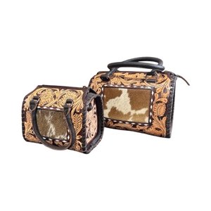 Sac à main de luxe en cuir véritable style western, imprimé animal marron, avec fermeture éclair – Meilleure vente - Product Image 3