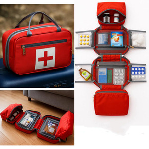 Portable emergency medical pouch with durable leather design for medicines bandages <b>tools</b> and first aid storage for sale - Product Image 6