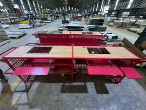 Mostrador de Caja/Recepción Personalizado de Alta Gama, Diseño Moderno en Metal Perforado, Duradero, Antioxidante y Ecológico, ADong A58 de Fábrica - Product Image 3