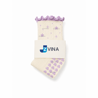 Calcetines de Algodón Personalizados Antideslizantes con Diseño de Estrellas y Agarres en Forma de Corazón, Largura hasta el Tobillo, para Uso Diario, Temporada de Primavera