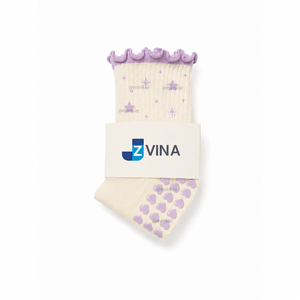 Custom Cotton Non <b>Slip</b> Socks With Stars Pattern And Heart Grips Ankle Length For Daily Wear Spring Season - Product Image 4