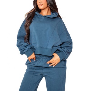 Sudadera deportiva informal de lana para mujer, pantalones de chándal, moda callejera, ropa para correr de algodón de dos piezas, transpirable para la temporada de invierno - Product Image 2