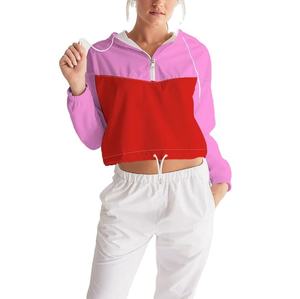 Chaquetas Cortas Tipo Cortavientos para Mujer, Transpirables, con Capucha, Ropa de Exterior, Dos Tonos, Bloques de Color, Impermeables - Product Image 4