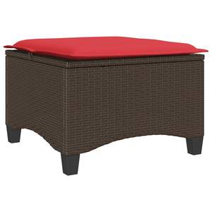 2 tabourets de patio en polyrotin marron avec coussins 21,7''x21,7''x14,2'', ensemble de meubles de patio élégants - Product Image 6