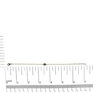 Bracciale a maglie con occhio di Allah in oro giallo 10K con zaffiro blu e diamante, colore H-I, purezza I1-I2, misura 7, set di gioielli raffinati - Product Image 5