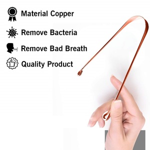 100% Pure Copper Tongue Cleaner Tongue Scrapper Set Metal Tongue <b>Cleaning</b> <b>Tools</b> Fight Bad Breath Natural at Wholesale Price - Product Image 2