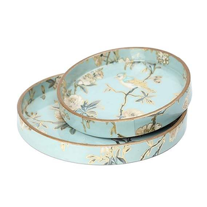 Bandejas de Servir de Madera Esmaltada Hechas a Mano 7x7 9x9 Pulgadas, Bandeja Decorativa de Resina para Cocina y Comedor, para Uso Doméstico, Portavelas de Metal - Product Image 3