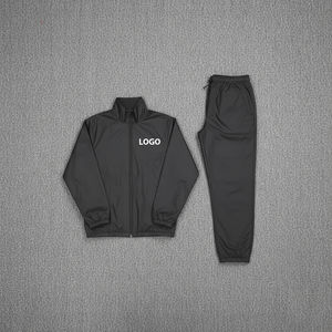 Survêtement d'hiver de haute qualité 100% coton pour homme, veste zippée coupe-vent, pantalon à revers, couleur unie, réversible - Product Image 3