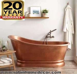 Baignoire ronde en cuivre en gros avec élégante baignoire autoportante en métal pour salles de bain de luxe, hôtels, complexes hôteliers et décoration de spa - Product Image 3