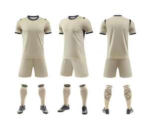 Conjunto de Uniforme de Fútbol Beige Personalizado, Camiseta de Fútbol Sublimada, Pantalones Cortos y Calcetines, Kit Completo - Product Image 1