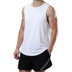 Best quality Men's Plus Size Cotton Tank <b>Tops</b> with Custom Logo Workout Singlet Muscle Gym <b>Racer</b> Back Stringer Tank <b>Top</b> Badge - Product Image 3