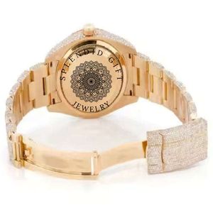Reloj de Lujo con Diamantes, Cristal de Zafiro y Moissanita, Esfera de 28mm, Movimiento de Cuarzo ETA, Cierre Desplegable, para Hombre, un Regalo Espléndido - Product Image 3
