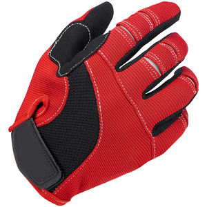 Guantes de Motocicleta Unisex Rojos y Negros, Transpirables, con Pantalla Táctil, Dedos Completos, Palma de Cuero Reforzada, Agarre Ligero y Elástico - Product Image 1