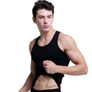 Camiseta sin Mangas para Hombre OEM 2027, Cuello Redondo, Algodón Blanco, Estilo Casual, Transpirable, Tejido de Punto, Color Sólido - Product Image 3