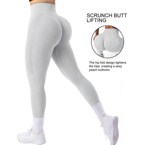Nouveau design Leggings de sport pour femme, effet froncé, rehaussement des fesses, sans couture, contrôle du ventre, pour le yoga - Product Image 2