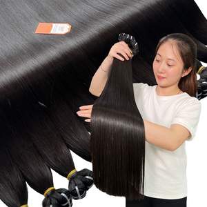 Vente en gros extensions de cheveux humains vierges vietnamiens 100% Remy de haute qualité dans toutes les couleurs trame paquets droits - Product Image 1