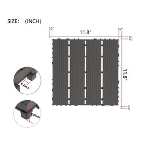 44 Pack Plastic <b>Interlocking</b> Deck <b>Tiles</b> 12\"x12\" Square Waterproof Outdoor Patio Decking <b>Tiles</b> for All Weather Use - Product Image 3