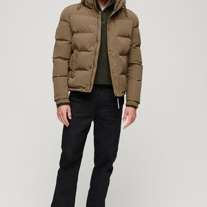 Chaqueta de Plumón de Secado Rápido para Hombre, Color Marrón, Chaqueta Acolchada con Capucha, Cortavientos de Invierno para Hombre - Product Image 3