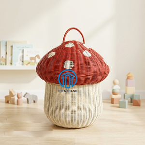 New trend rattan mushroom storage basket make in Vietnam with wholesale price for kid make in Vietnam with wholesale price - Product Image 6