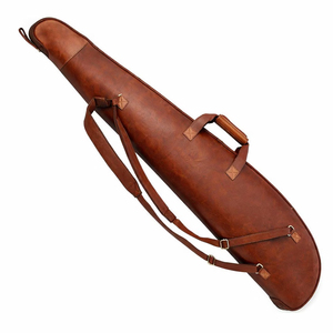 Sac à fusil en cuir unisexe à vendre, pour le tir en plein air, emballage personnalisé, matériau en cuir véritable. - Product Image 2