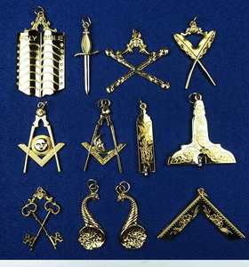 Collier de loge maçonnique bleu en métal, bijou religieux avec paillettes et aimant – Fournisseur direct de bijoux maçonniques - Product Image 6