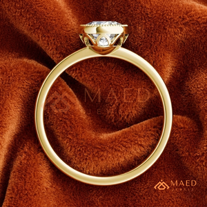 Anillo de compromiso de oro con moissanita de corte redondo para mujer, joyería nupcial minimalista, regalo - Product Image 3