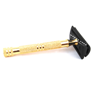 Maquinilla de Afeitar de Seguridad de Doble Filo de Lujo Dorada con Mango Hexagonal Negro, Maquinilla de Afeitar Profesional de Acero Inoxidable para Afeitado en Húmedo para Hombres - Product Image 5
