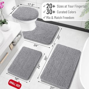 Tapis de bain en chenille extra doux 30x20, séchage rapide, lavable en machine, avec dos en caoutchouc pour salle de bain - Product Image 2