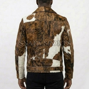 Blousons en cuir à poils personnalisables de qualité supérieure avec fermeture éclair et col rabattable, design tendance, pour l'extérieur, vente en gros - Product Image 2