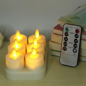 TOOWIN Led Rechargeable Candle Lamp With Lithium Battery, Swaying Flame, Remote Control, Small Tea Candle Lamp For Bedroom - Product Image 6