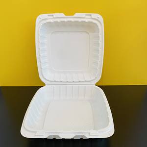 Contenedores de comida para llevar tipo clamshell de fábrica 2026, listos para enviar, para restaurantes, MFPP, con 2-3 compartimentos y bisagras. - Product Image 3