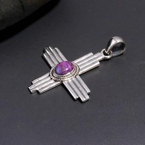 Handmade Classic Sterling Silver Statement Pendent Natural Charoite Gemstone Oval Shape Purple Stone Bezel Setting Weddings - Product Image 3