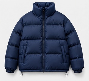 <b>Men</b> Autumn Winter Casual Hooded Cotton Down Coat with Zipper Outdoor Windproof Jacket Standard Thickness Warm Puffer Coat - Product Image 4
