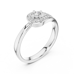 Anillo de Diamante Cultivado en Laboratorio con Corte Único, Oro Blanco Sólido de 18 Quilates, Chapado en Rodio Vintage, Regalo para Fiesta de Compromiso, Uso Diario Glamuroso - Product Image 1