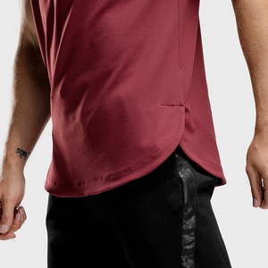 Camiseta Deportiva Delgada de Alta Calidad, Ecológica, con Logotipo Frontal, 100% Poliéster, Corte Regular, para Hombre, Color Granate - Product Image 4
