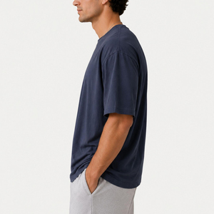 Camiseta Extra Grande para Hombre, Corte Holgado, Informal, Estilo Urbano, Mezcla de Algodón, Manga Corta, Tejido Transpirable, Cómoda y Elegante - Product Image 3