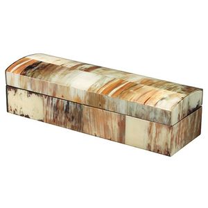 Rectangular Buffalo Horn Jewelry Box Magnetic Snap Hinged Modern Gift <b>Storage</b> <b>Container</b> - Product Image 3