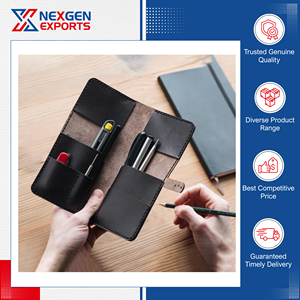 Nexgen Exports, Fabricante Indio de Estuches para Lápices y Bolígrafos de Cuero PU Hechos a Mano, Impermeables, 20x18cm, con Logotipo Personalizado - Product Image 3