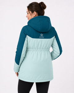 Chaqueta Acolchada de Maternidad SALSTAR para Mujer, con Capucha, Cortavientos, Abrigo de Invierno, Manga Larga, Azul y Verde, con Cierre Frontal - Product Image 2