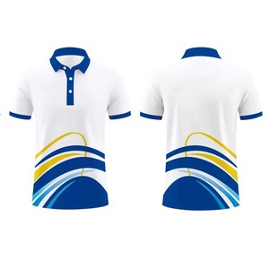 Camiseta de Manga Corta Blanca y Azul para Hombre, con Estampado, Transpirable, de Punto, Corte Regular, Informal, con Estampado por Sublimación, Ecológica, de Secado Rápido - Product Image 2