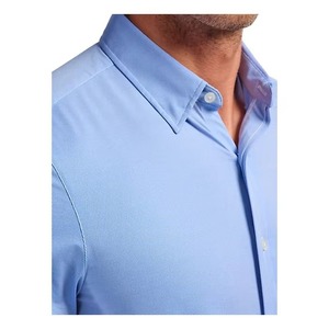 Camisa de Manga Larga para Hombre de Primera Calidad, Camisa de Manga Larga Elástica y Transpirable de Algodón para Hombre, Corte Ajustado, para Oficina - Product Image 6