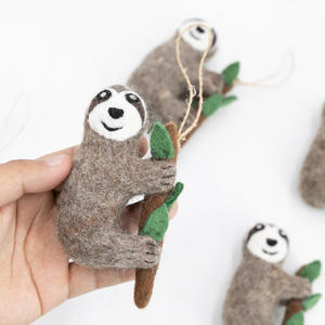 Handmade Felt <b>Sloth</b> Ornament Wool Hanging Christmas Tree Decor Keychain <b>Gift</b> for Child Animal Lovers Wholesale Bulk - Product Image 6