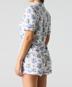 Pijamas de Dos Piezas para Mujer, Manga Corta, Estampado de <span class=keywords><strong>Koala</strong></span>, Impresión Digital, Ropa de Dormir Suave y Cómoda para Mujer - Product Image 4