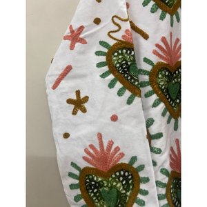 Veste en coton brodée à la main pour femme, col châle, manches longues, motif floral, devant ouvert, style Prairie Chic, manteau de printemps - Product Image 2