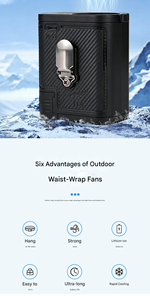 Ventilador de Cuello Recargable con Motor sin Escobillas Multifuncional Gongtian F121 para Exteriores - Product Image 3