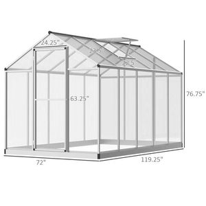 Serre en polycarbonate pour l'hiver, 10 L x 6 W, pour utilisation en jardin, couleur verte - Product Image 3