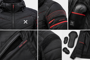 Veste de moto pour homme X Sports City, en tissu matelassé, imperméable, avec système de ventilation, réfléchissant, pour la sécurité - Product Image 6